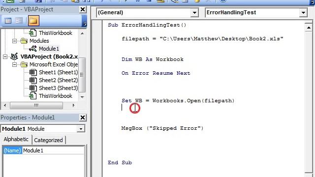 Excel VBA tutorial 27 Error Handling смотреть онлайн