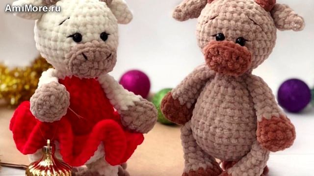 Амигуруми: схема Мини коровка. Игрушки вязаные крючком - Free crochet patterns. смотреть онлайн