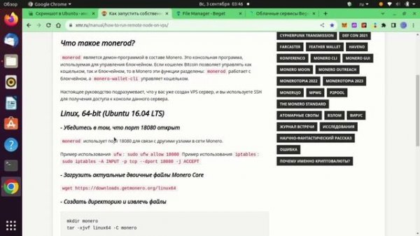 Как настроить узел(ноду) или майнер МОНЕРО на удалённом сервере. #monero
