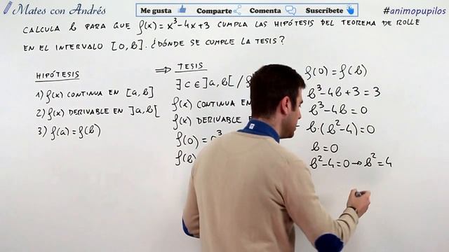 Teorema de Rolle ejercicio resuelto 02 BACHILLERATO MATEMÁTICAS DERIVADAS смотреть онлайн