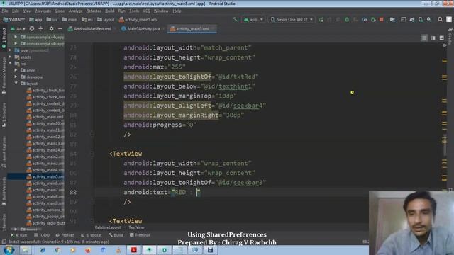 ANDROID PRACTICAL 64 | SHARED PREFERENCE | SEEKBAR | CHANGE COLOR AND PRESERVE SELECTION | PART 1 смотреть онлайн