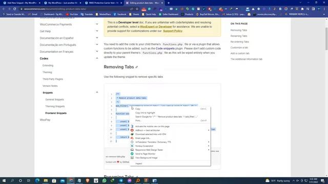 How to Add Custom Product Tabs, Edit Tab, Delete Tab, Re-Ordering Tab in WooCommerce Website смотреть онлайн
