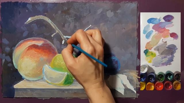 Малюємо натюрморт із фруктами/How To Paint A Still Life Of Fruits