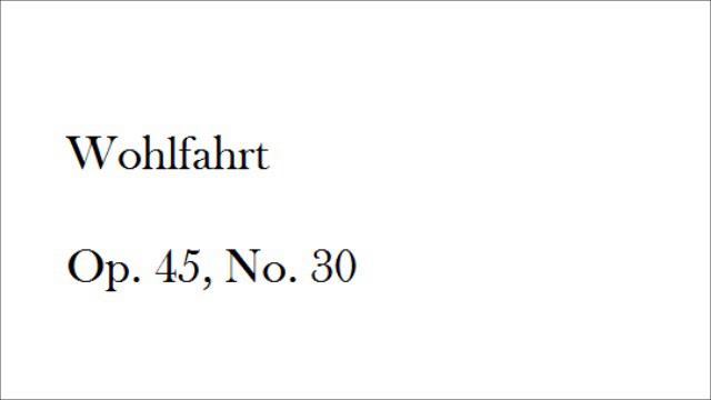 Wohlfahrt Etude No. 30
