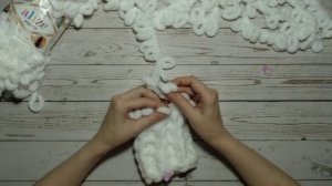 Шраг или шарф с рукавами из пряжи Ализе Пуффи. Часть 2. Как вязать.