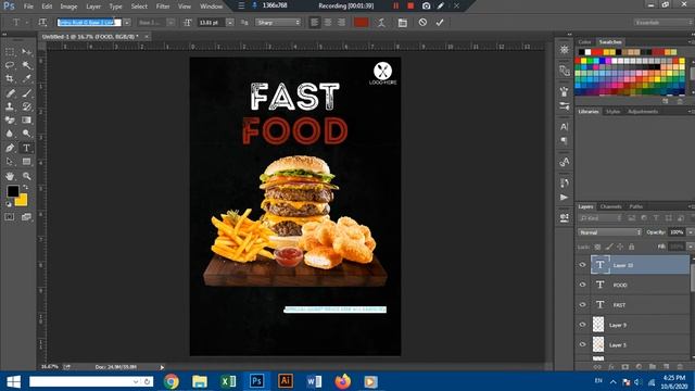 How To Design A Fast Food Flyer In Adobe Photoshop CC смотреть онлайн