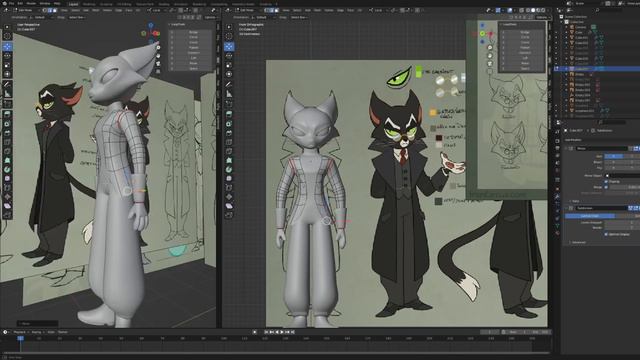 Mordecai - Lackadaisy 3D Model Timelapse