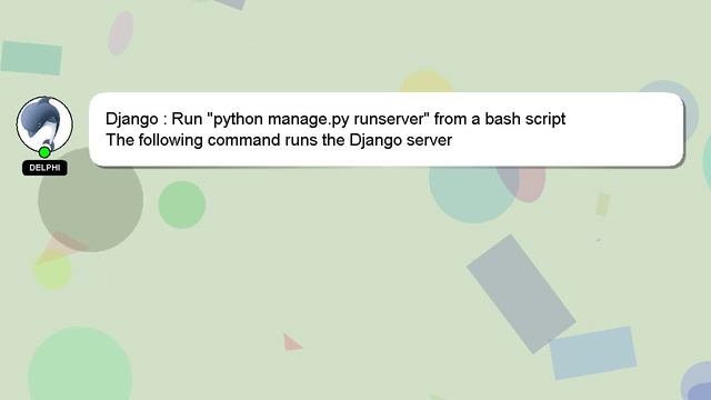 Django : Run "python manage.py runserver" from a bash script смотреть онлайн