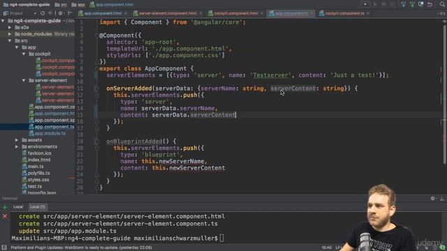 5. Components & Databinding Deep Dive - Angular - 6 Binding to Custom Events смотреть онлайн
