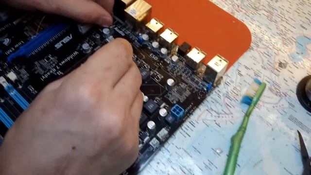 Ремонт Asus P7H55. Восстановление выгоревшей цепи. смотреть онлайн