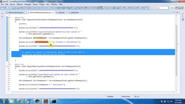 ServletRequestListener Demo | Servlets смотреть онлайн