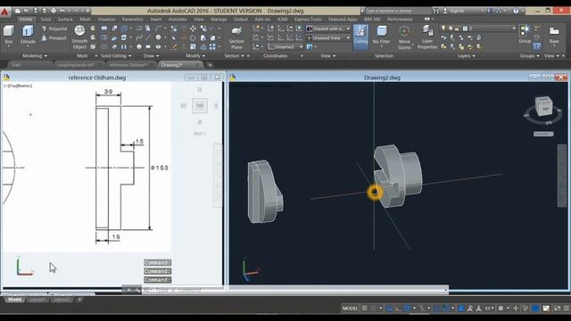Autocad3D Tutorial - Oldham Coupling смотреть онлайн