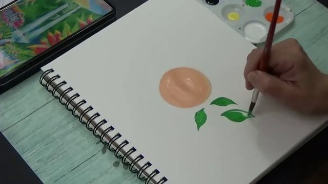 Учимся рисовать городецкий цветок || Розан смотреть онлайн