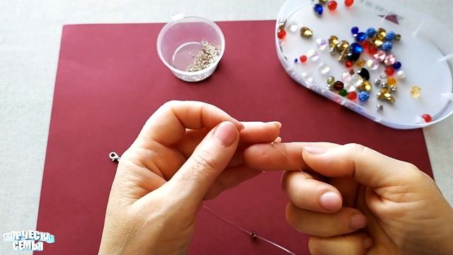 Украшения из бисера и бусин. Подвеска на леске. Модное украшение за 5 минут. МК смотреть онлайн