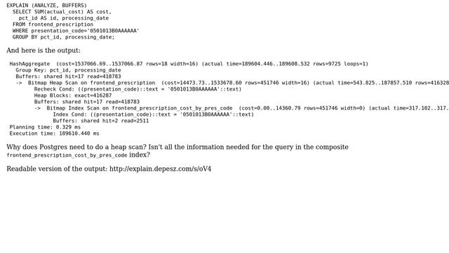 Why isn't Postgres doing an index-only scan? смотреть онлайн