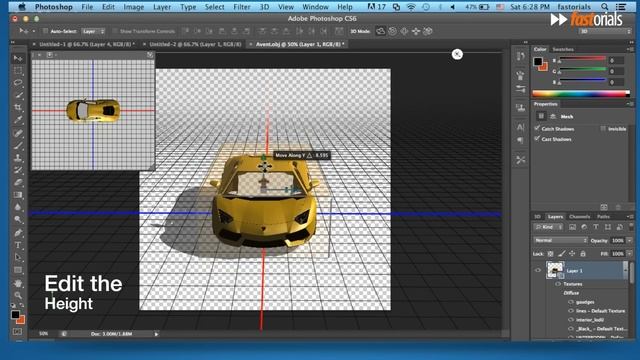 Fast Photoshop: Customize 3D car. смотреть онлайн