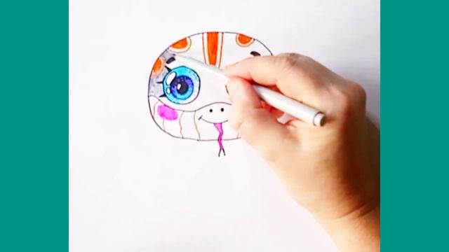 Как нарисовать змею/Рисуем милую змейку смотреть онлайн