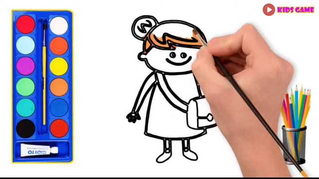 How to draw a teacher's picture - How To Draw A Beautiful Teacher And Coloring, Teach Draw for Kids смотреть онлайн