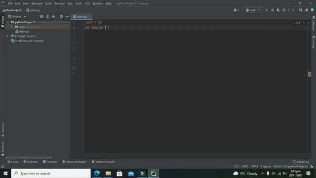 how to delete any file with the help of pycharm code | delete any file with the python code смотреть онлайн