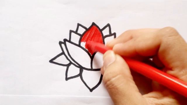 Lotus flower Drwaing, painting and coloring for kids| how to draw lotus flower #854 смотреть онлайн