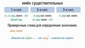 Типы склонений имён существительных.