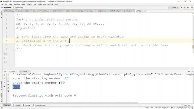 56 Python Natural and Fibonacci Programs in Telugu смотреть онлайн