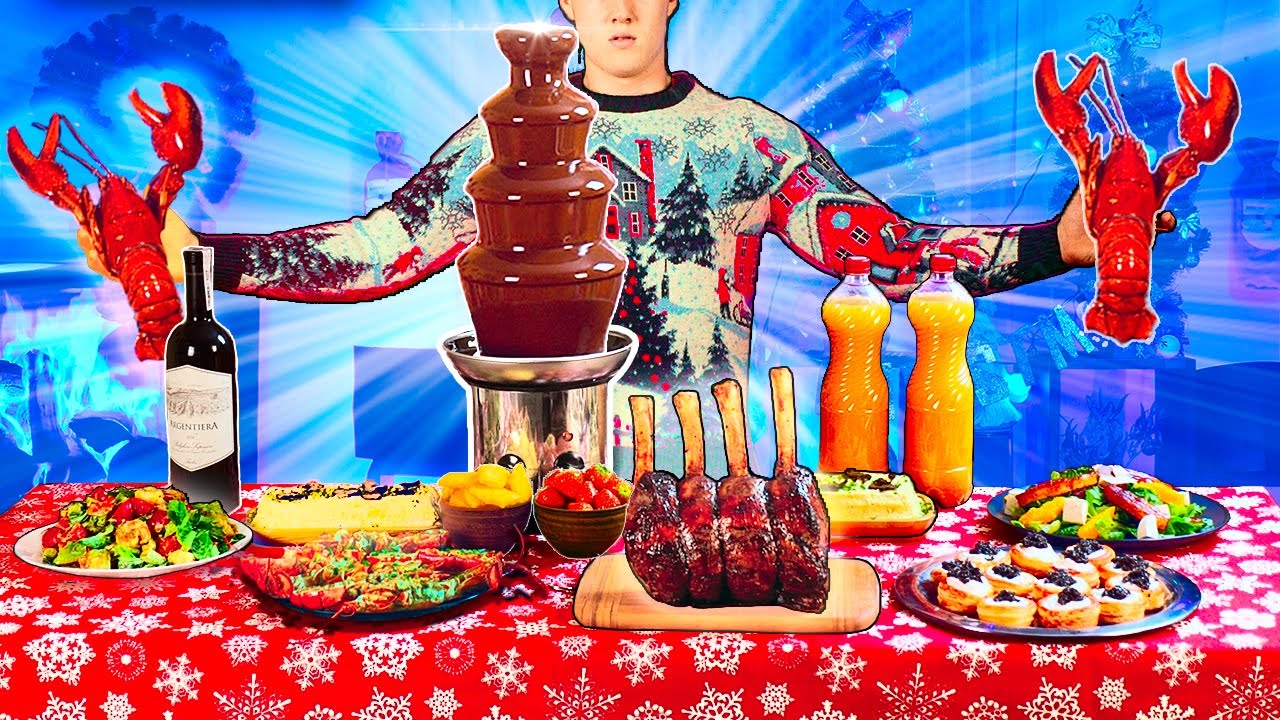 САМЫЙ ДОРОГОЙ НОВОГОДНИЙ СТОЛ ЗА 33000 РУБЛЕЙ ЧЁРНАЯ ИКРА, ЛОБСТЕР, ТРЮФЕЛЬ ,СТЕЙК SUB ENG. смотреть онлайн