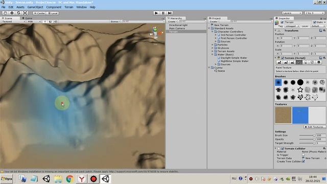 Unity3D Урок 1 Введение Что необходимо для создание игры Какие нужны программы Земля (Terrain) смотреть онлайн