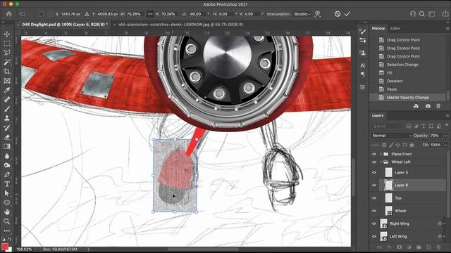 Concept Sketch To FINISHED ARTWORK - Adobe Photoshop Photo Manipulation - Dogfight ?
