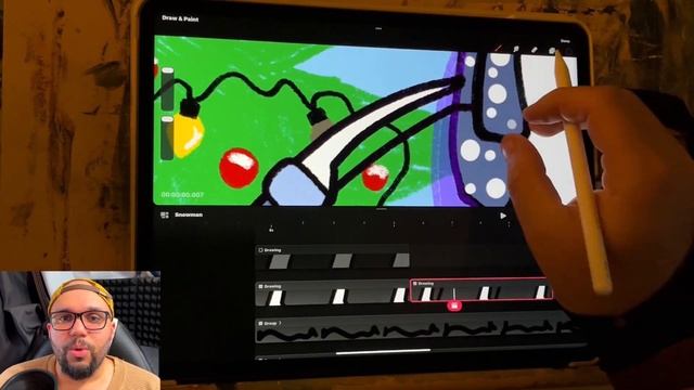 Singing Snowman Animation Process with Procreate Dreams смотреть онлайн