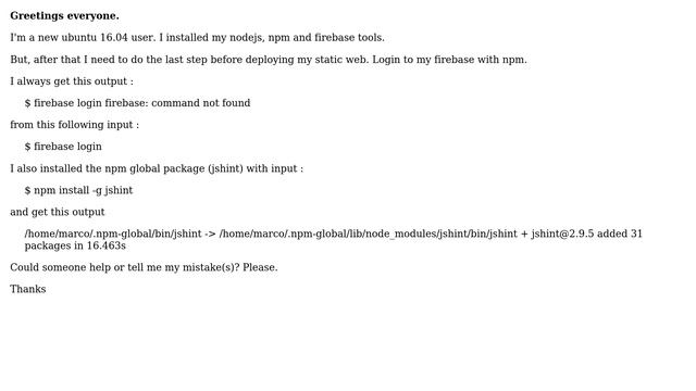 Ubuntu: Help me with the firebase tools смотреть онлайн