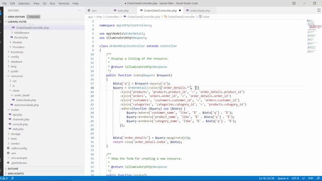 Laravel 9 Tutorial #4 Join, Advanced Filter, Searching Bootstrap5 MySQL смотреть онлайн
