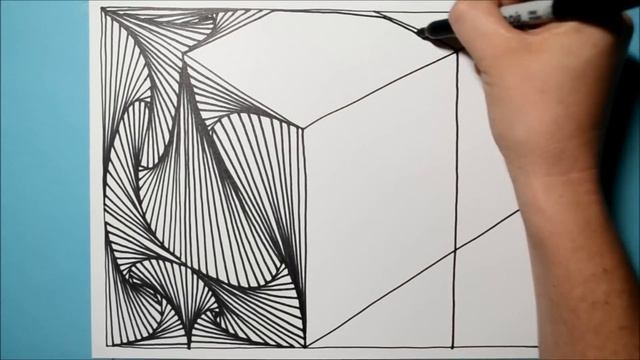3D Cubes Perspective Drawing / Line Illusion Pattern / Daily Art Therapy / 0125 смотреть онлайн