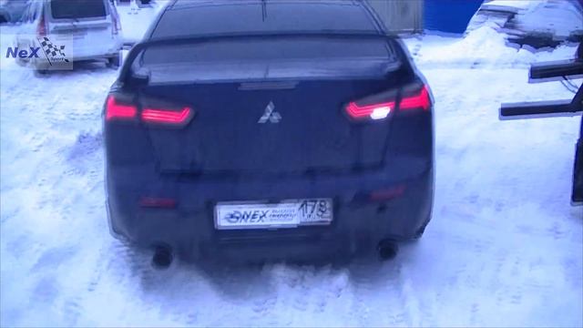 NEX® Mitsu Lancer X Restyle.ЭКСКЛЮЗИВ. Глушитель раздвоенный & насадки Ø101 мм. & Накладка Evo-styl смотреть онлайн