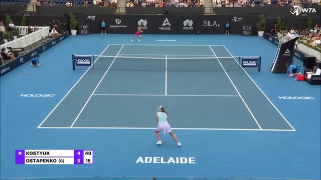 Marta Kostyuk Vs. Jelena Ostapenko | 2024 Adelaide Quarterfinal | WTA Match Highlights