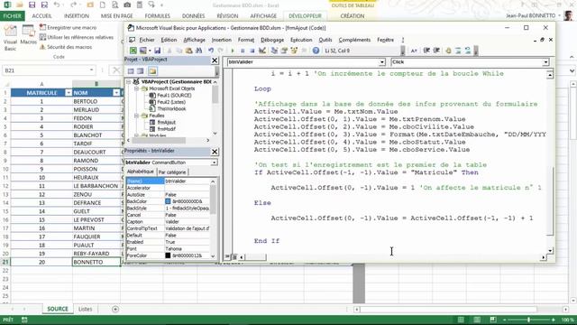 Excel VBA - Gestion d'une BDD (Module n° 2) смотреть онлайн