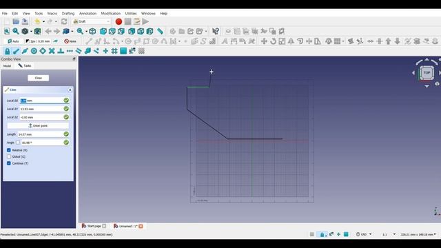 creating simple 2D drawing in Draft workbench FREECAD смотреть онлайн