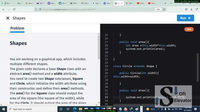 Java Classes Shapes SoloLearn Problem project or Challenge смотреть онлайн