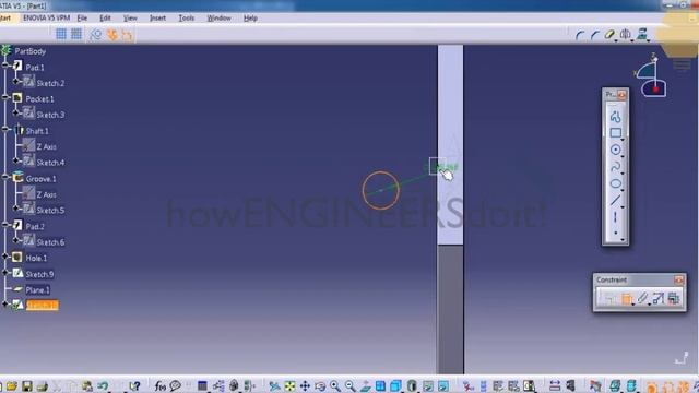3.1|Sketch based feature in Part design P3|Top Catia V5 tutorials/training videos смотреть онлайн