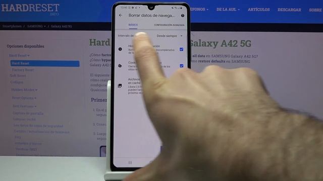 Cómo borrar el historial y cookies en SAMSUNG Galaxy A42 5G - borrar datos de navegación смотреть онлайн