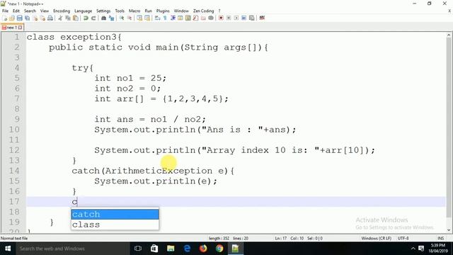 Multiple catch block in exception handling in java hindi 34 смотреть онлайн