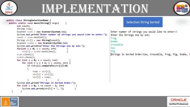 How to implement Selection Sort using String in Java? | Algorithm & Implementation | @TechRanch смотреть онлайн
