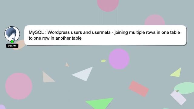 MySQL : Wordpress users and usermeta - joining multiple rows in one table to one row in another tab смотреть онлайн