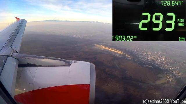 Landing SPEED Recording. Airbus A320. Flight from Milano Malpensa to Vienna смотреть онлайн