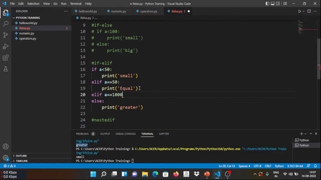 Conditional Statements in Python | Python tutorials | EES | Python development in Tamil #6 #pytho смотреть онлайн