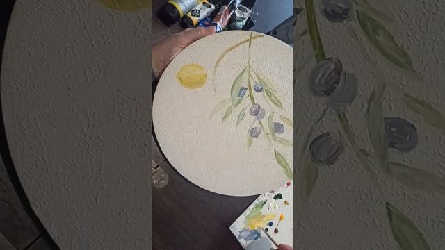 Лимоны и оливки акрилом/ Интерьерная картина/ Lemons and olives with acrylic/ Interior painting смотреть онлайн