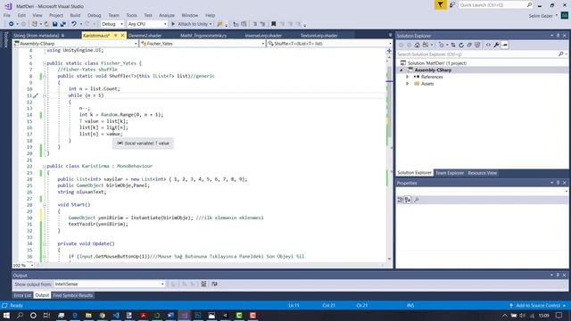 #Unity C# Extension Methods + Fisher–Yates Shuffle Algoritması смотреть онлайн