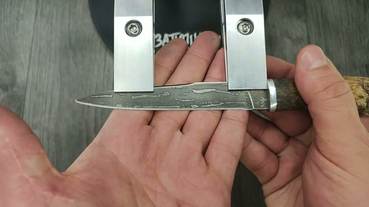 Заточка ножа мастерской Сергея Баранова. Гриталоны, чугун. TSPROF K03 Pro смотреть онлайн