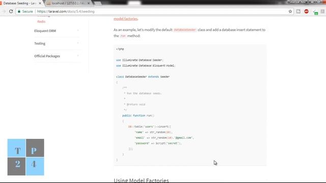 Laravel 5.4 Basic Tutorial [11]: Database Seeding - part 1 смотреть онлайн
