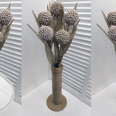 Цветы из ватных палочек и мешковины ? Поделки из джута ? Flowers of Wadded Sticks